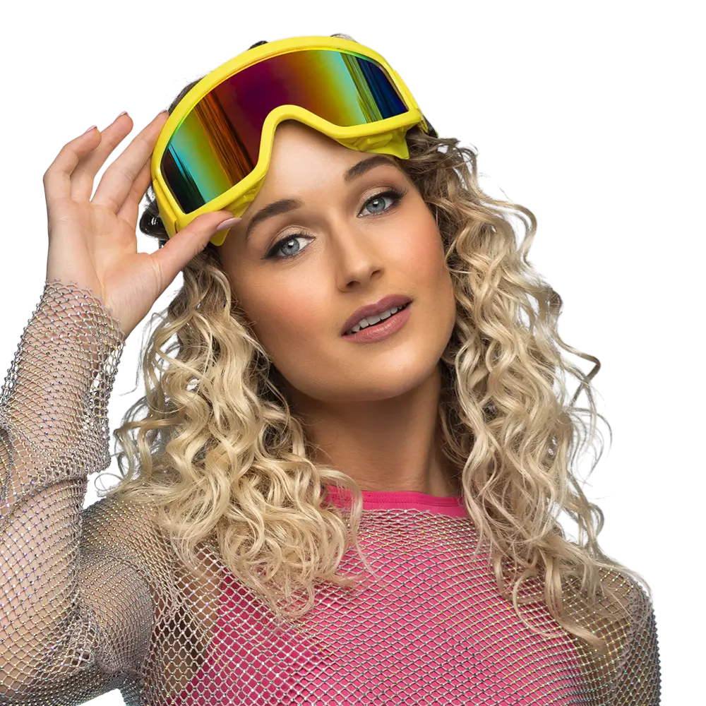 Skibriller til fest og udklædning - Fluorescerende gul