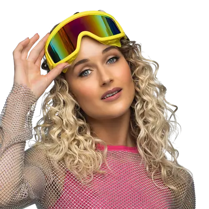 Skibriller til fest og udklædning - Fluorescerende gul