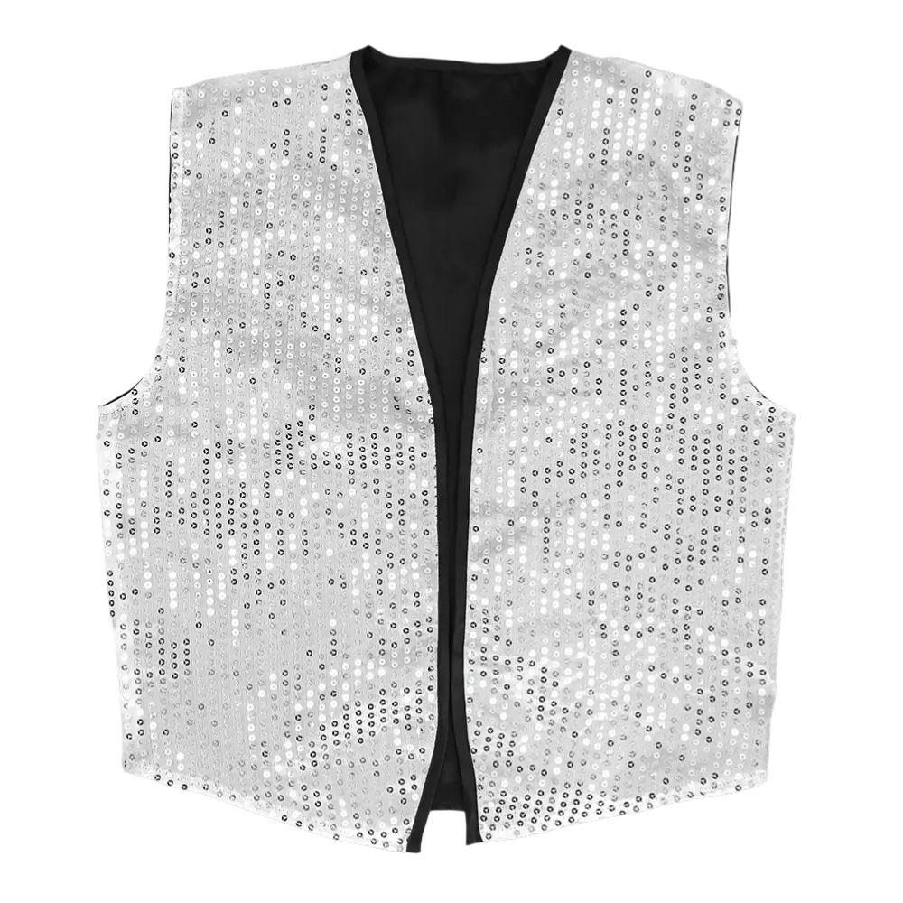 Spangles" pailletbesat vest og butterfly - Størrelse M/L - Sølv