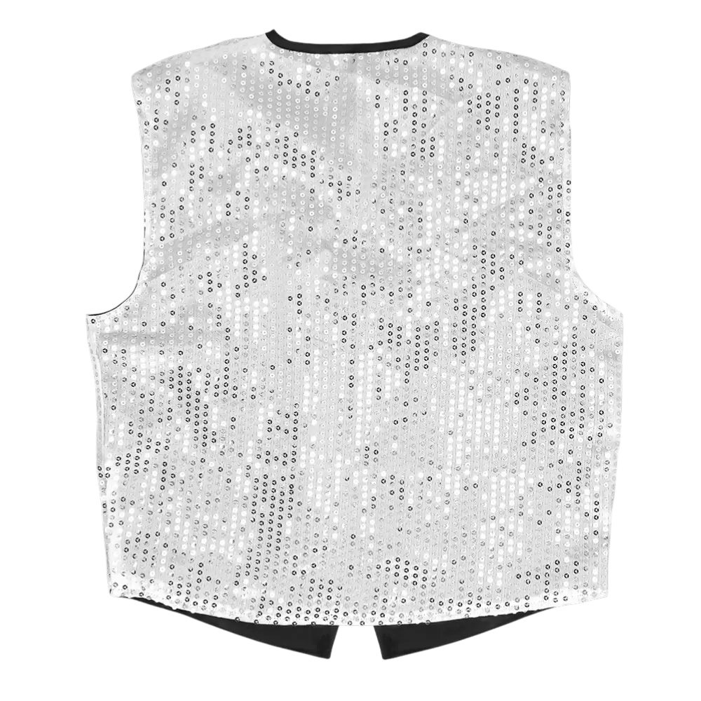 Spangles" pailletbesat vest og butterfly - Størrelse M/L - Sølv