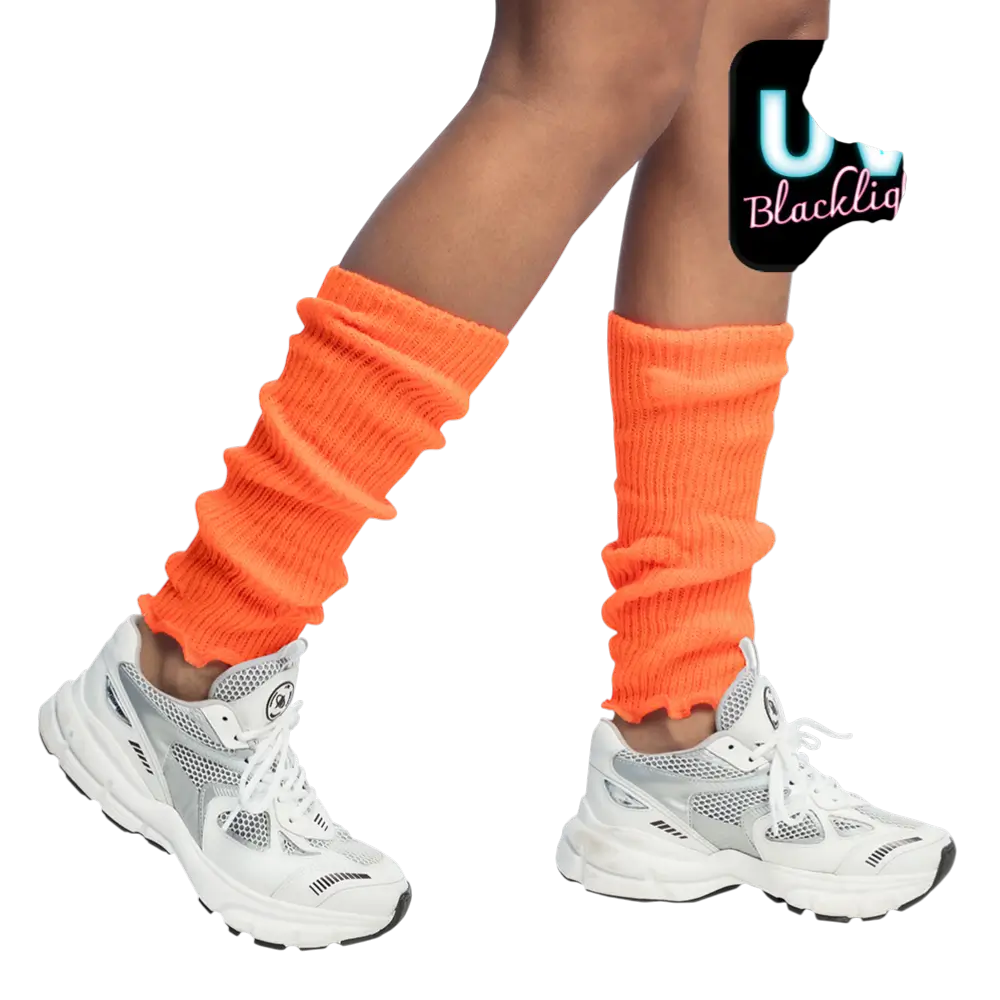 Fluorescerende orange UV-benvarmere - 80'ernes disco-tilbehør