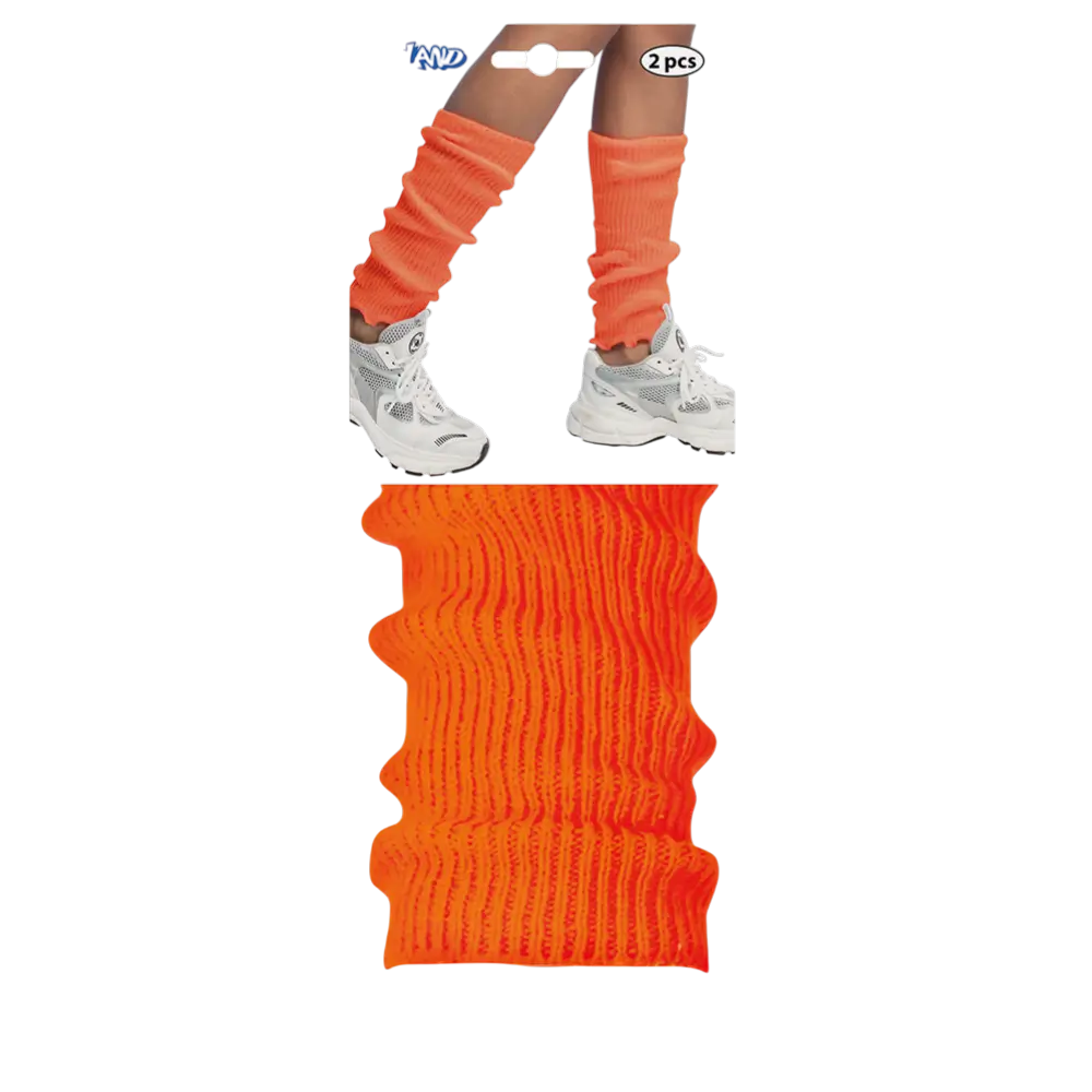 Fluorescerende orange UV-benvarmere - 80'ernes disco-tilbehør