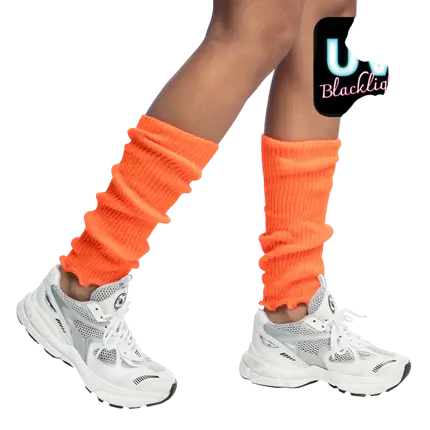 Fluorescerende orange UV-benvarmere - 80'ernes disco-tilbehør