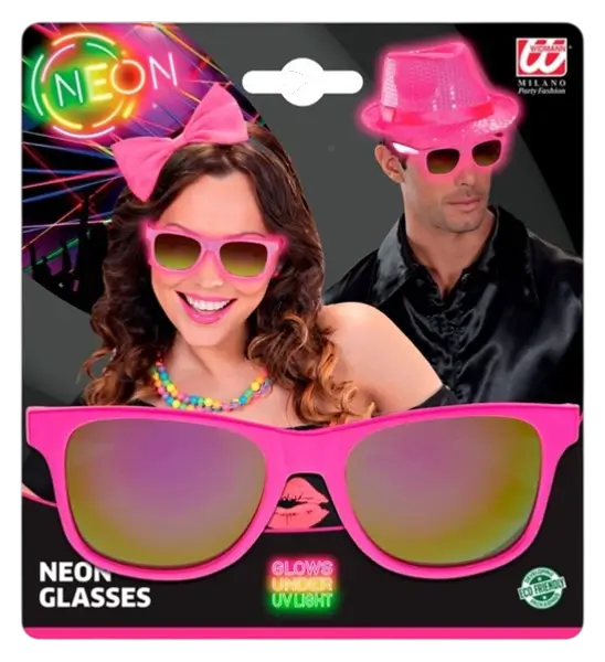 80'ernes neonpink briller - spejlglas med Revo-effekt
