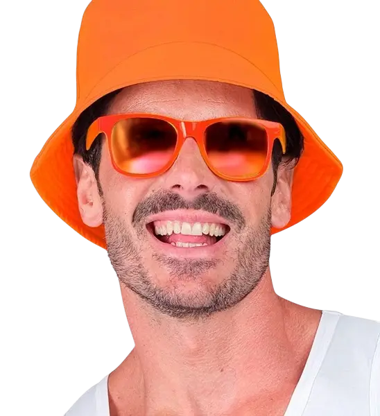 80'ernes neonorange solbriller - spejlglas med Revo-effekt