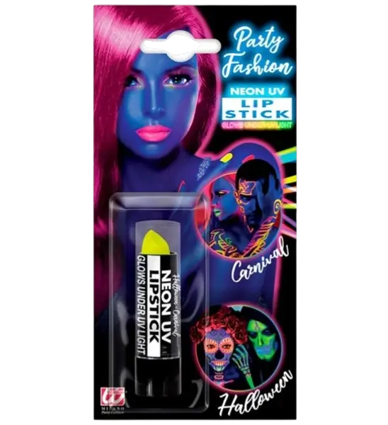 Læbestift Fluorescerende gul UV - Halloween karneval ansigtsmakeup - 6 ml