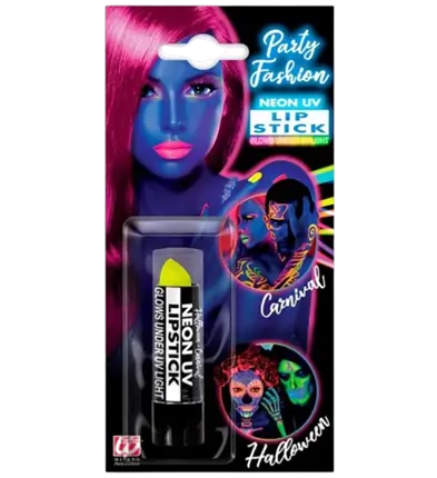 Læbestift Fluorescerende gul UV - Halloween karneval ansigtsmakeup - 6 ml