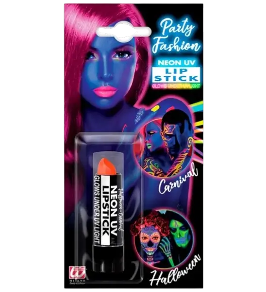 Orange fluorescerende UV-læbestift - Halloween-karnevals-ansigtsmakeup - 6 ml