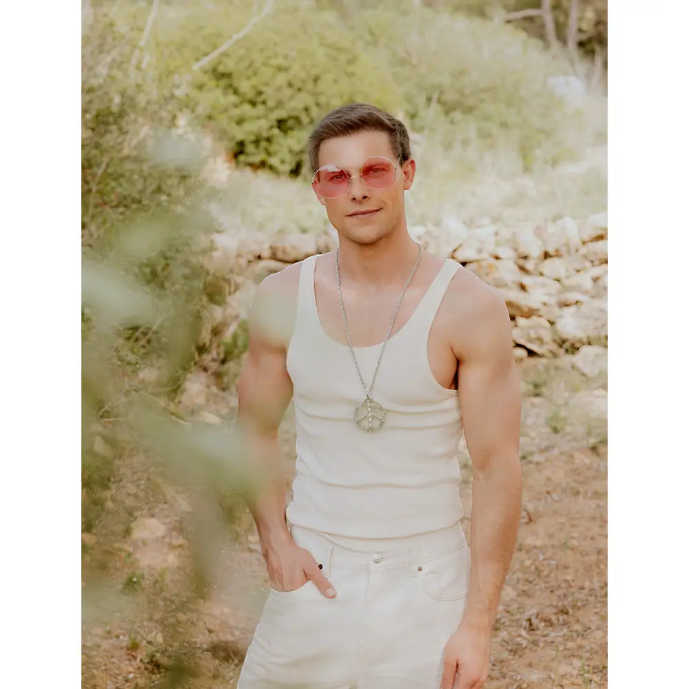 Peace Hippie halskæde - Collier Symbole Paix Années 60