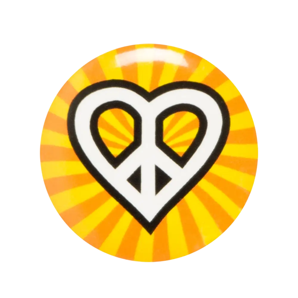 Pakke med 4 hippie-badges - Flower Power-tilbehør