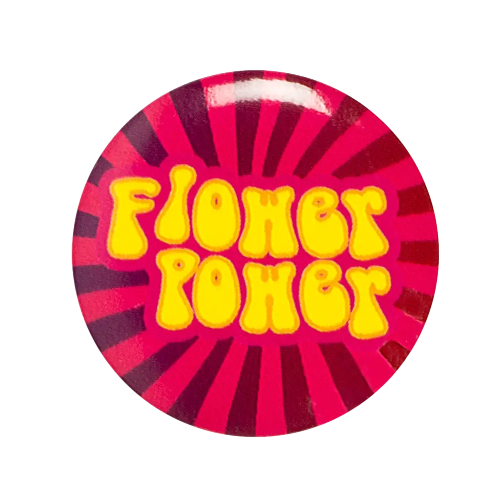 Pakke med 4 hippie-badges - Flower Power-tilbehør