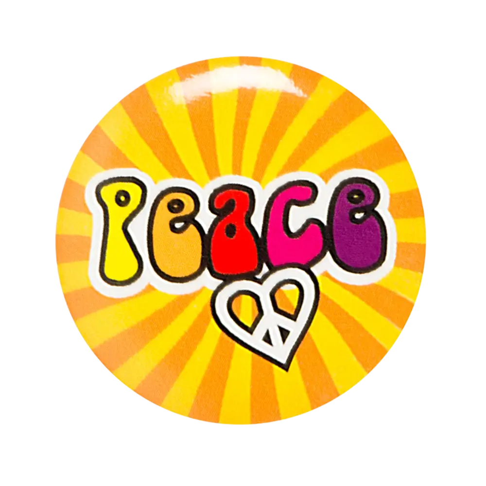Pakke med 4 hippie-badges - Flower Power-tilbehør