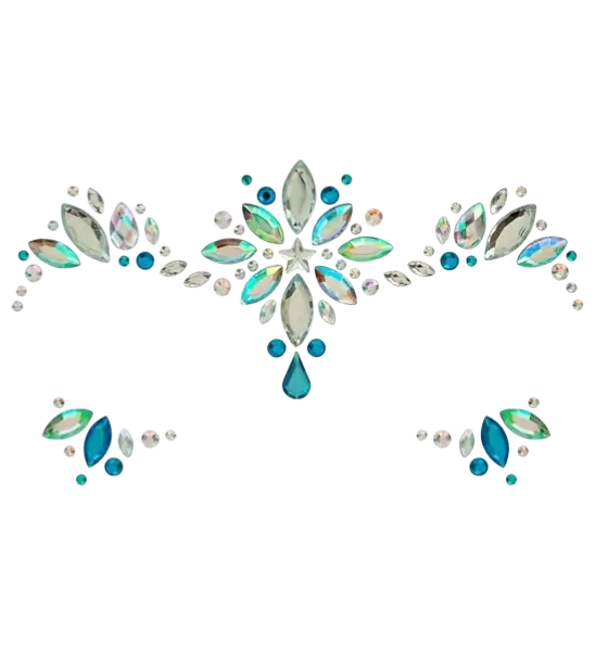 Bijoux Visage Reine des Glaces - Strass ansigtskarneval