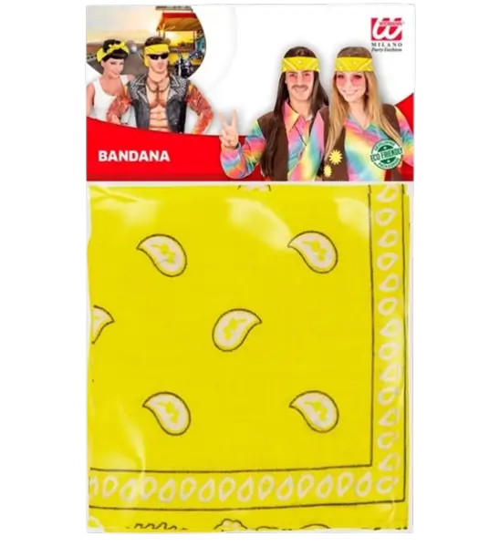 Gul Cowboy Bandana 55x55 cm - Western tørklæde