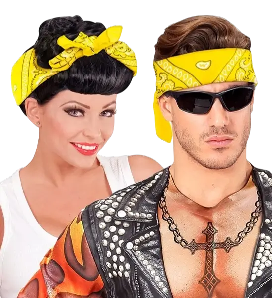 Gul Cowboy Bandana 55x55 cm - Western tørklæde