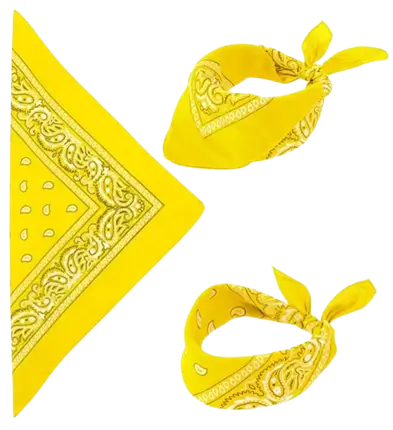 Gul Cowboy Bandana 55x55 cm - Western tørklæde