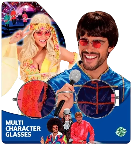 Karakterbriller med røde glas - forklædningsbriller