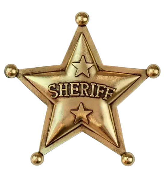 Ægte sherifstjerne - Cowboy Far West-badge