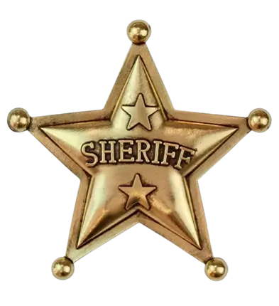 Ægte sherifstjerne - Cowboy Far West-badge