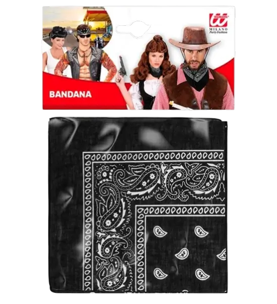 Sort Cowboy Bandana 55x55 cm - Western Tørklæde