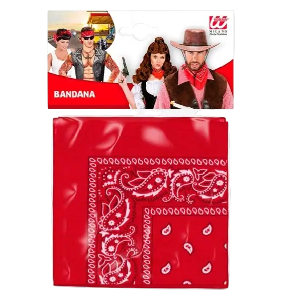 Rød Cowboy Bandana 55x55 cm - Western tørklæde