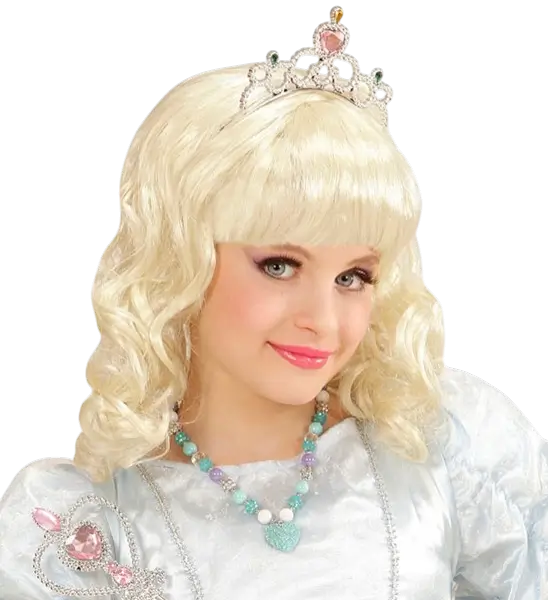 Farvet perlehalskæde med blåt strass-hjerte