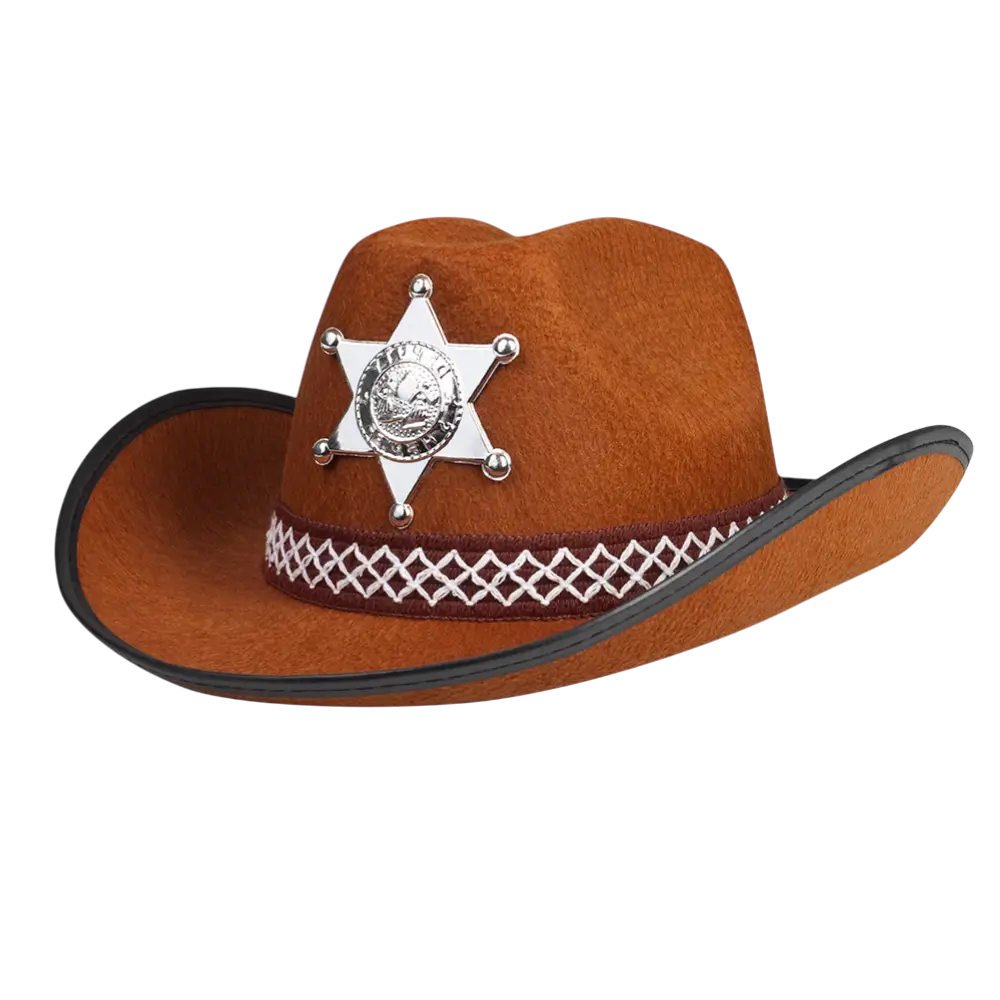 Sherif brun cowboyhat - Wild West udklædningstilbehør