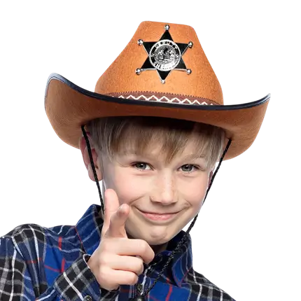 Sherif brun cowboyhat - Wild West udklædningstilbehør