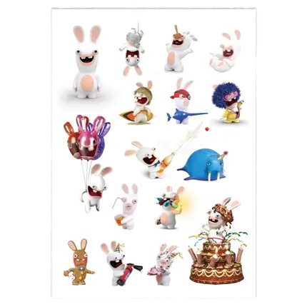 Rabbids™ flygtige tatoveringer til børn - fødselsdagstilbehør