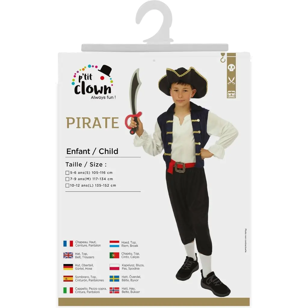 Piratforklædning til dreng 5-6 år - Piratkostume til barn