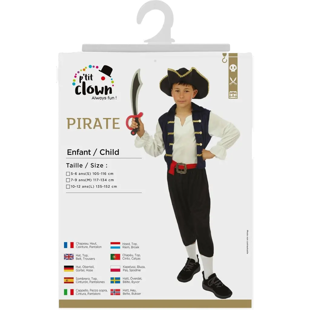 Piratforklædning til dreng 7-9 år - Piratkostume barn