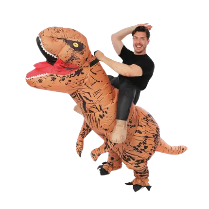 Oppustelig dinosaurforklædning med voksenrytter - One Size Festligt kostume