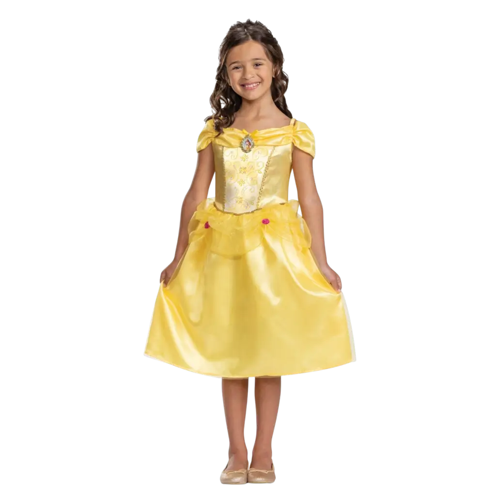 Belle Disney™ udklædning til børn i alderen 7-8 år - Skønheden og udyret prinsessekostume