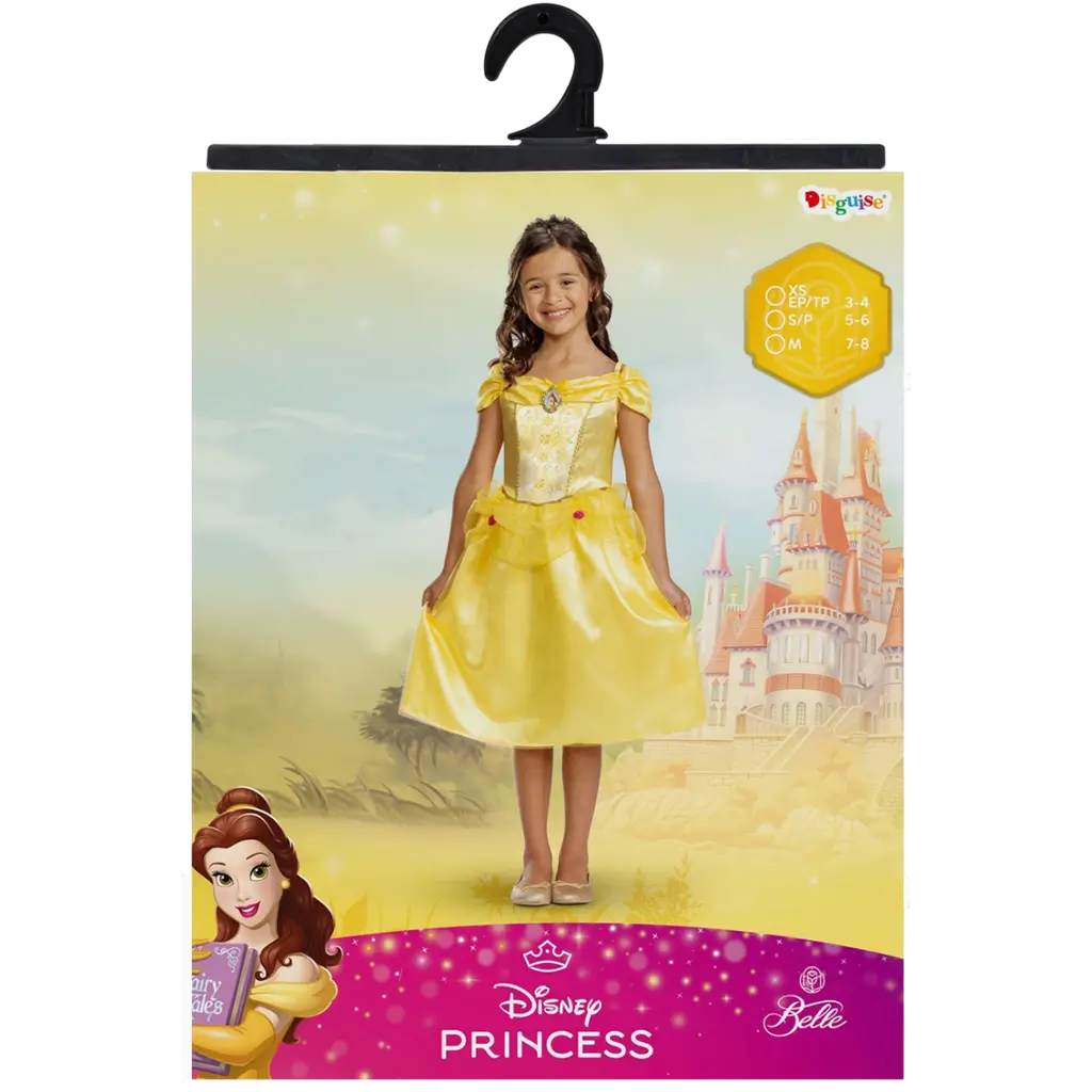 Belle Disney™ udklædning til børn i alderen 7-8 år - Skønheden og udyret prinsessekostume