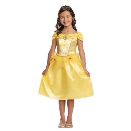 Belle Disney™ udklædning til børn i alderen 7-8 år - Skønheden og udyret prinsessekostume