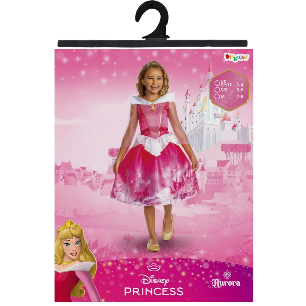 Aurora Disney™ Børnekostume 5-6 år - Prinsessekostume
