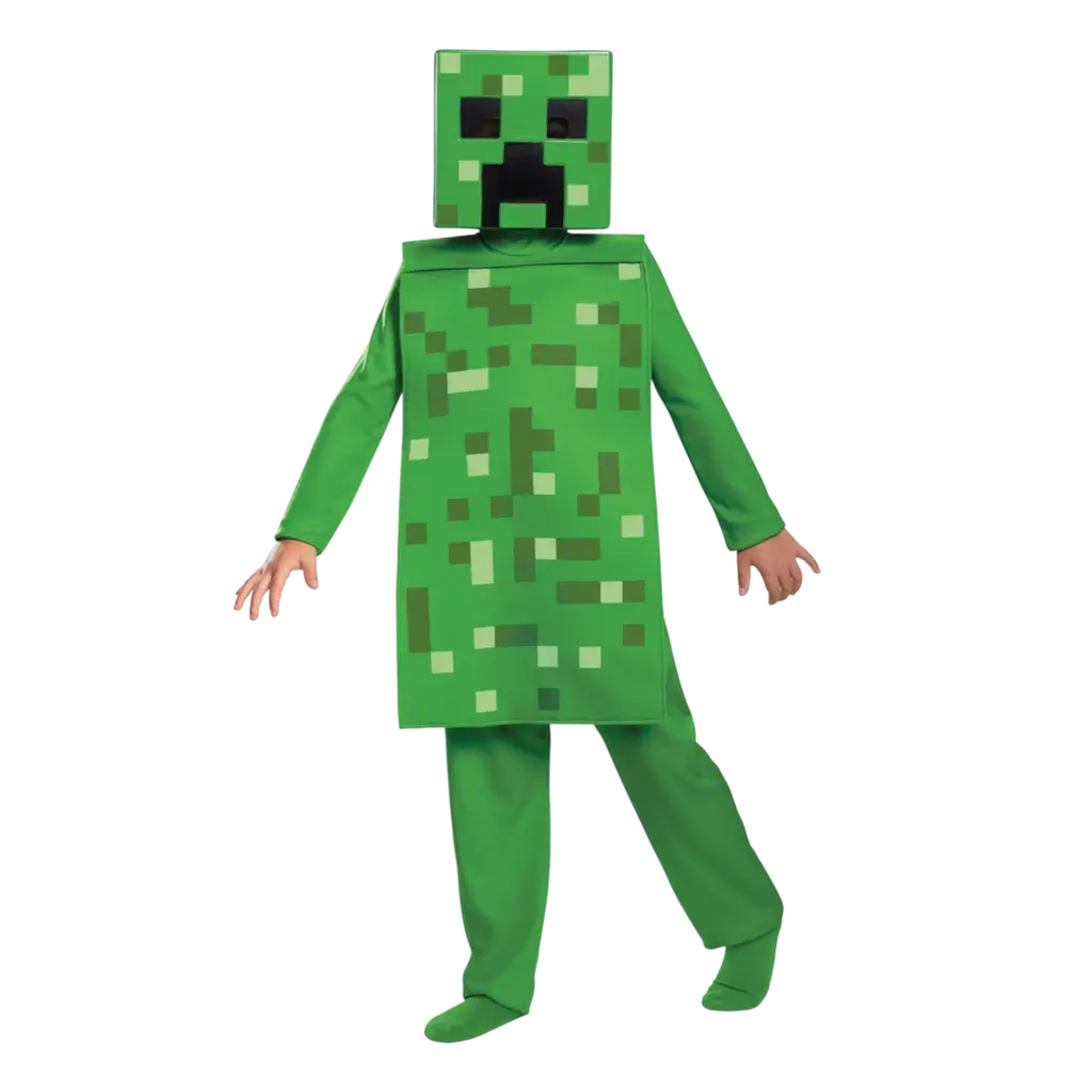 Creeper Minecraft™ udklædning til børn 7-8 år