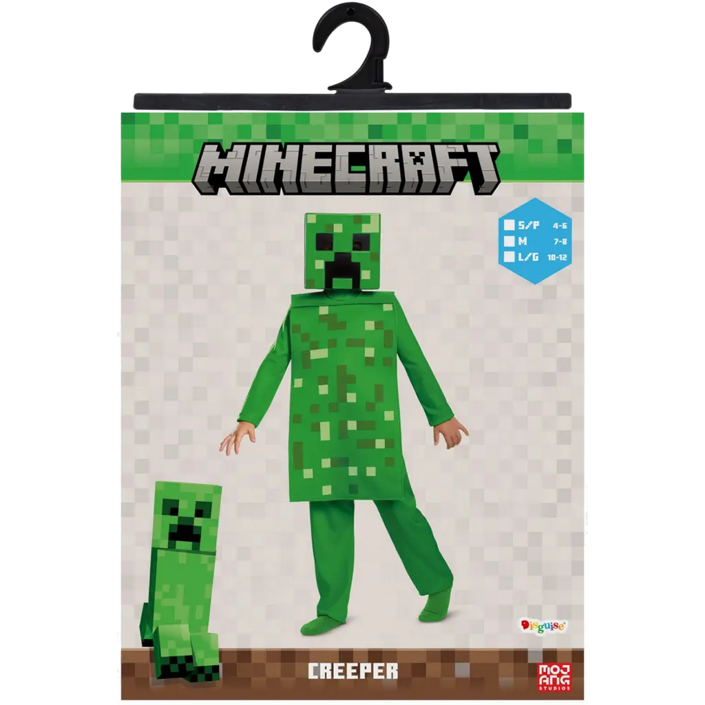 Creeper Minecraft™ udklædning til børn 7-8 år
