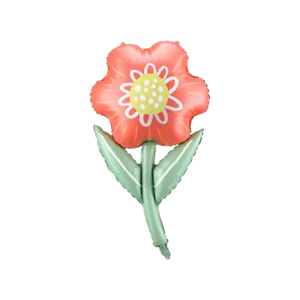 Rød blomsterballon 53x96cm
