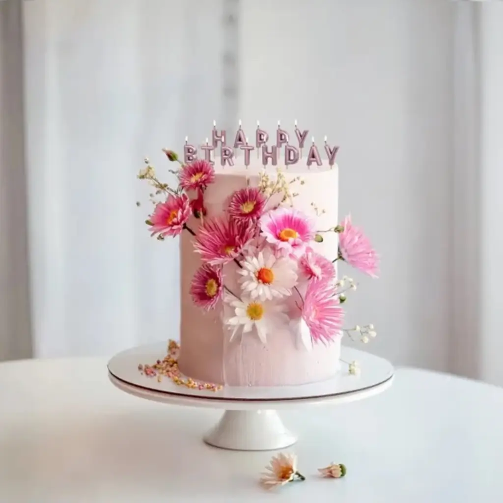 HAPPY BIRTHDAY"-lys i rosaguld