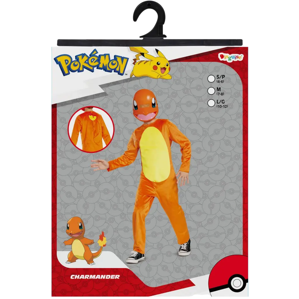 Pokémon™ Salamèche-udklædning til børn 4-6 år - Pokémon-kostume