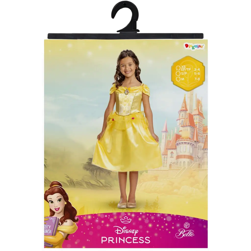 Belle Disney™ udklædning til børn i alderen 3-4 år - Prinsessekostume