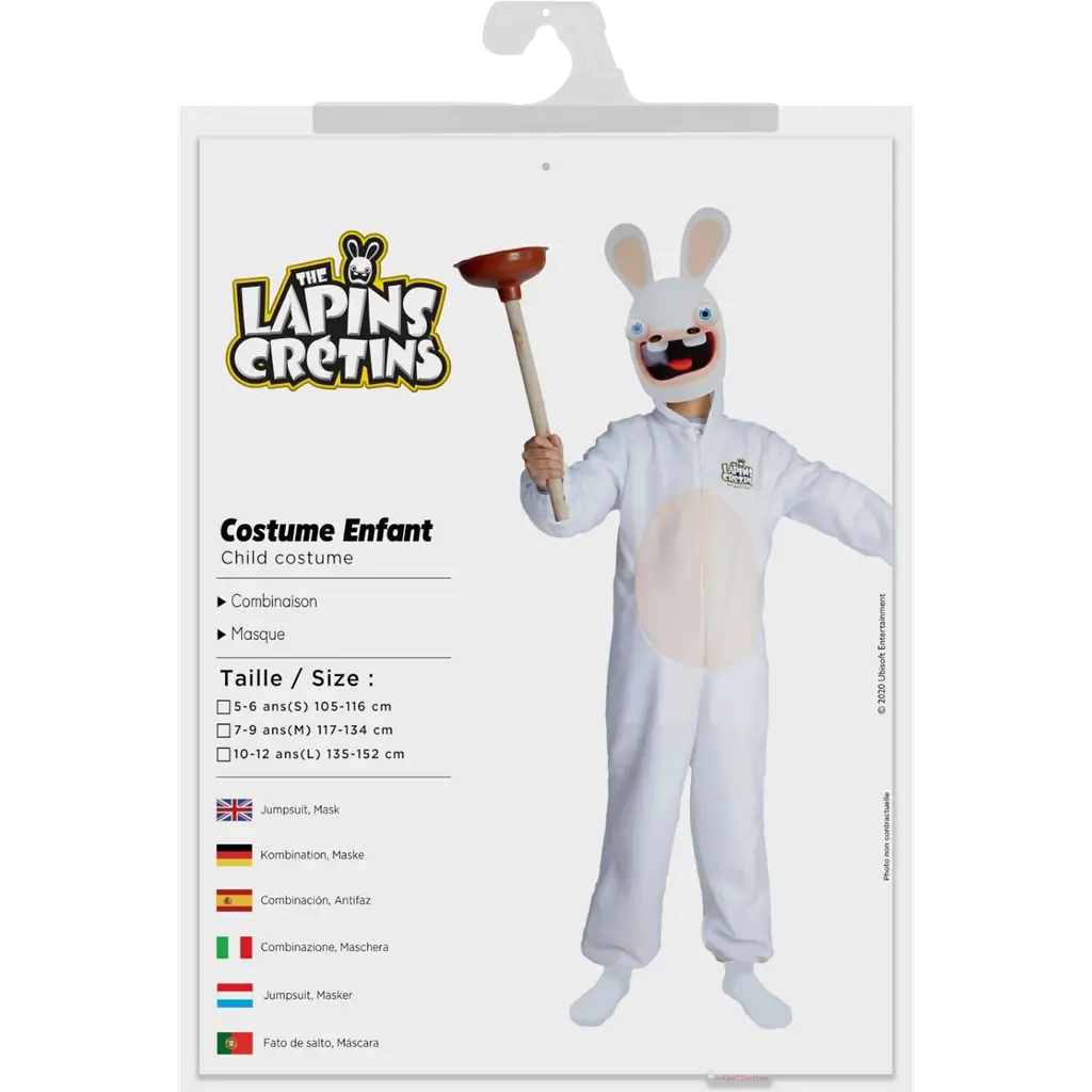 Rabbids™ forklædning barn 5-6 år - børnekostume