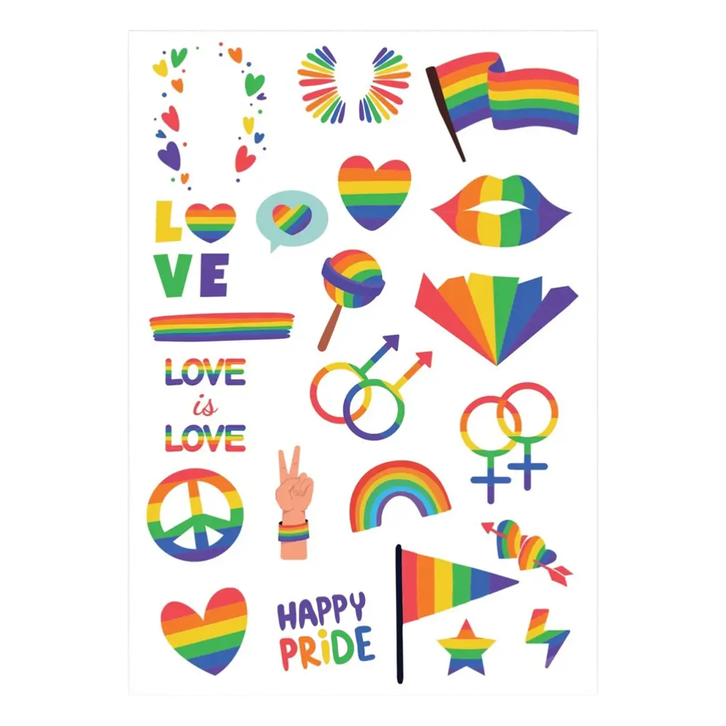 Rainbow Ephemeral Tattoos - tilbehør til børnefødselsdage