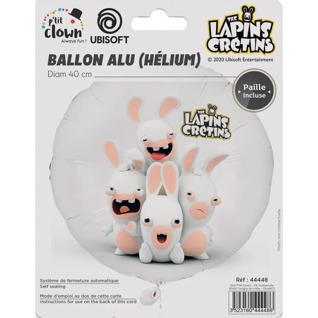 Aluminiumsballon Rabbids™ 40 cm - Fødselsdagsdekoration
