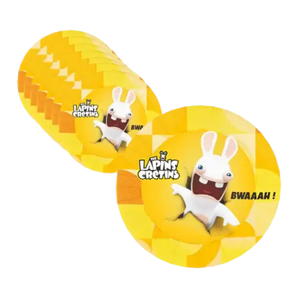 Tallerkener Rabbids™ 23 cm Sæt med 8 - Fødselsdagsservice