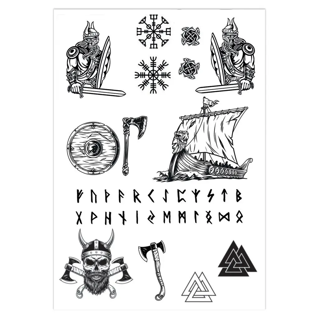 Flygtige vikingetatoveringer - tilbehør til børnefødselsdage