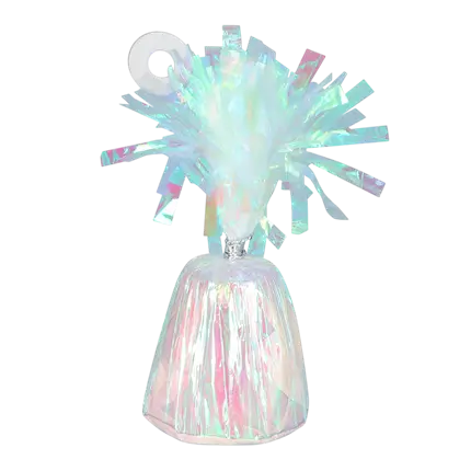 Iriserende heliumballonvægt - tilbehør til fødselsdagsballoner