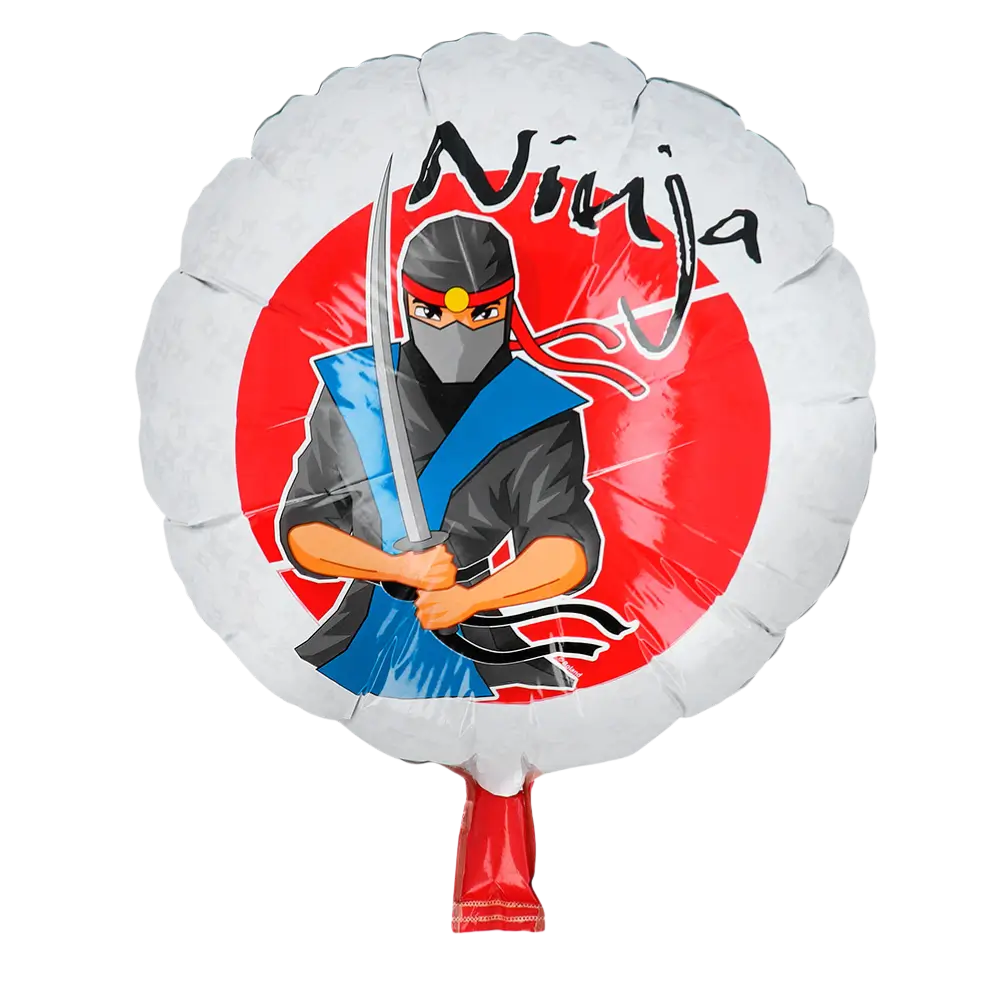 Ninja-ballon i aluminium - dekoration til drengefødselsdag med ninja-tema