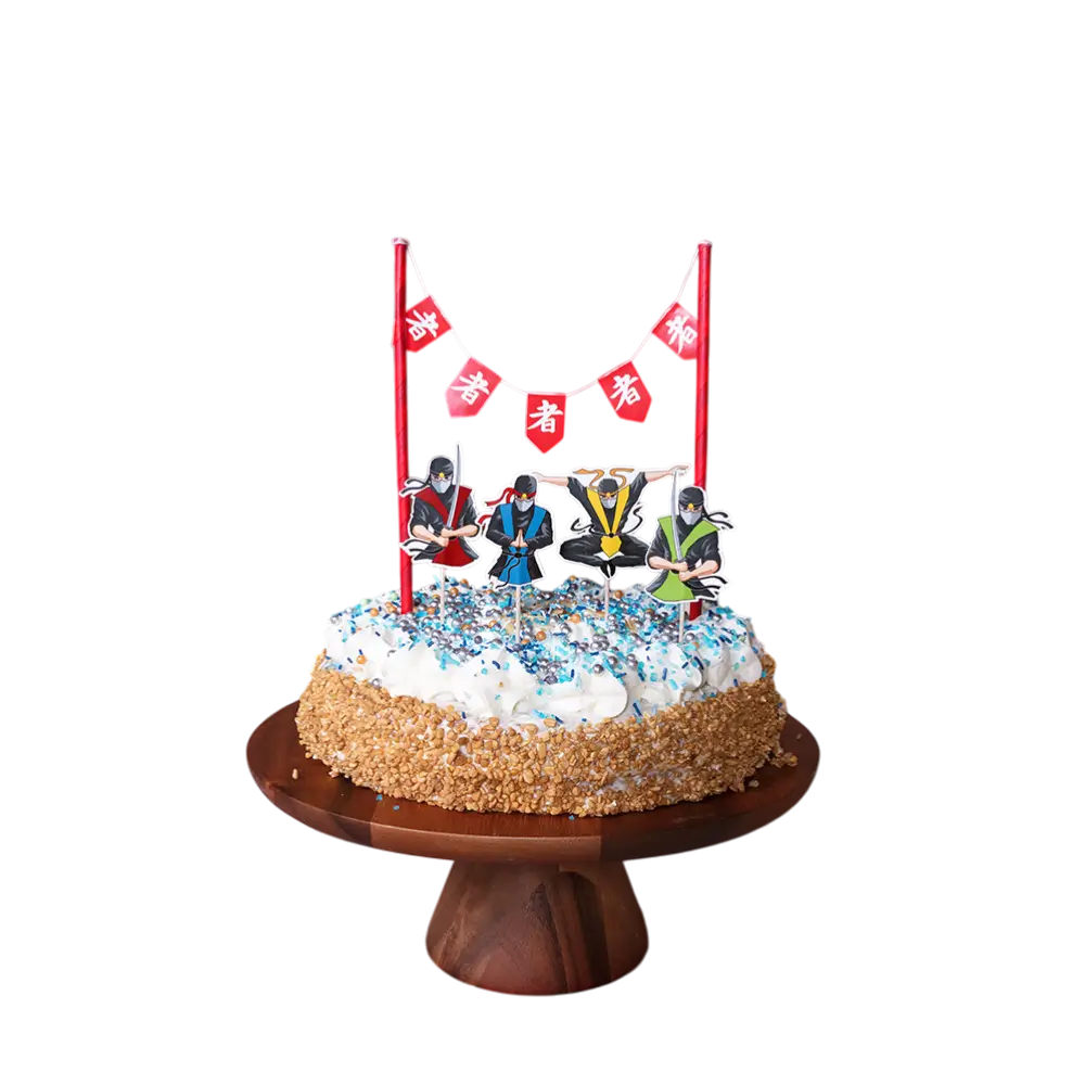 Ninja-ballon i aluminium - dekoration til drengefødselsdag med ninja-tema